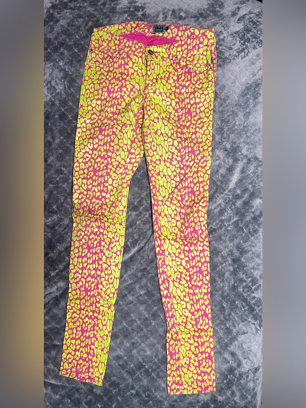 Tripp Neon Yellow & Hot Pink Leopard Print Jeans
